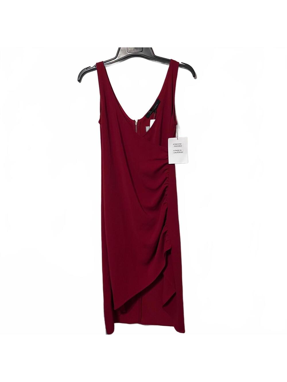 Philosofee Shirred Red Elegant Feminine Romantic Minimalist Dress Sz 4-New $395
